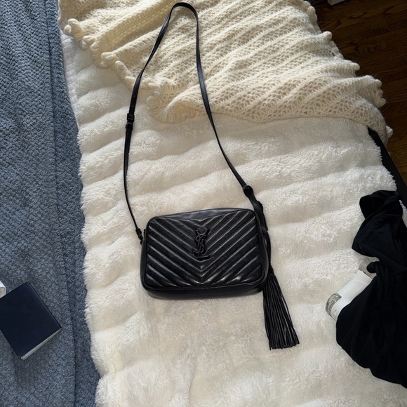 Yves Saint Laurent Metallic Black Crossbody Bag - Picture 2 of 5